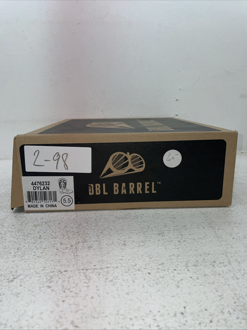 New Youth Brown DBL Barrel Cowboy Boots. 4476232 5.5 5 1/2. 2-98
