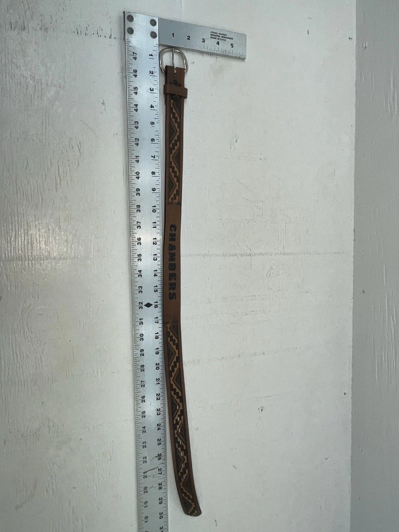 New Brown Genuine Leather Chambers Tooled 24” Belt #5551 NN-88