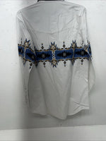New Men’s White Cumberland Outfitters Pearl Snap Long Sleeve Shirt. Medium I-35
