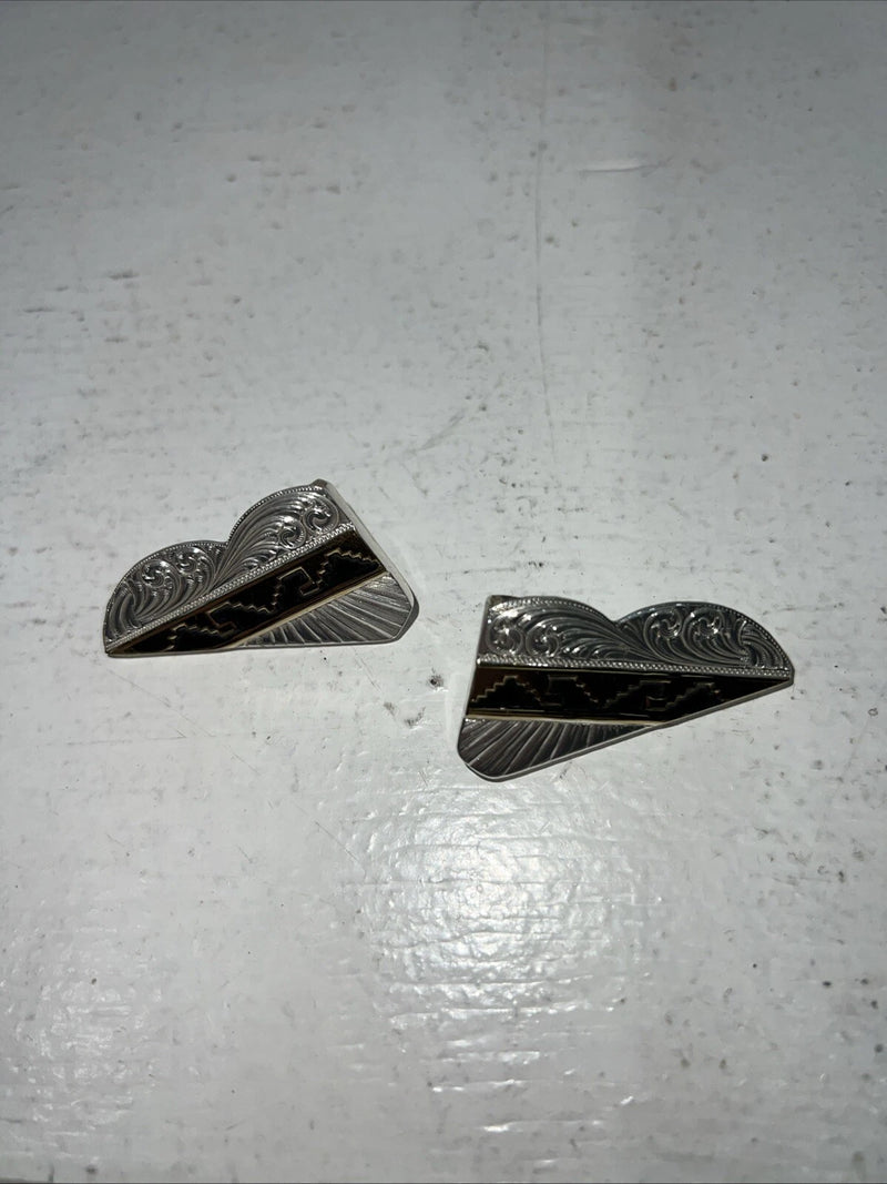 New Women’s Montana Silversmiths Gold Silver Black Collar Tips. CT4 A-37