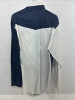 New Men’s Cowboy Threads Blue White Long Sleeve Button Up Large V-80