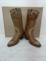 New Youth Brown Texas Brand Cowboy Boots. L 192 5 M. 2-127