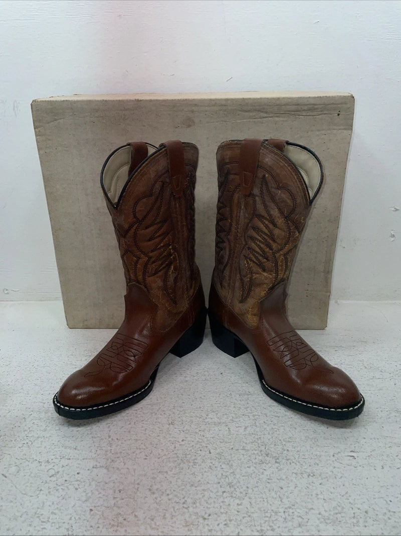 New Youth Brown Sears Cowboy Boots. 658 64889 4 D. 22-94