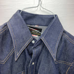 New Men’s Champion Western Blue Jean Long Sleeve Pearl Snap Small B-52