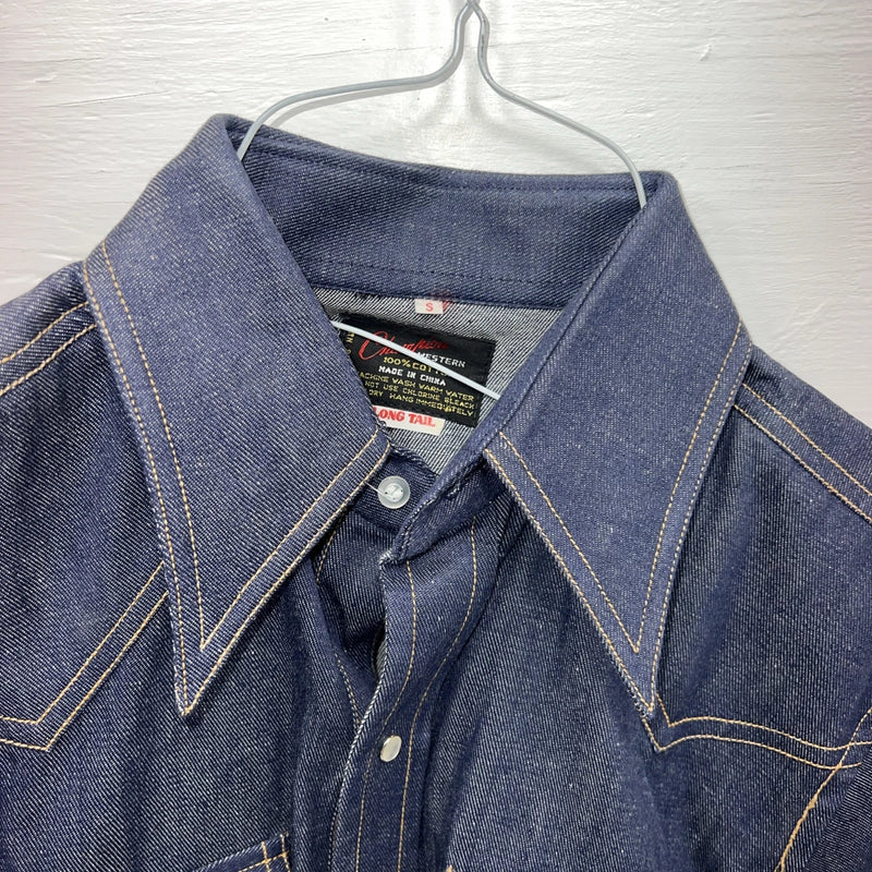 New Men’s Champion Western Blue Jean Long Sleeve Pearl Snap Small B-52