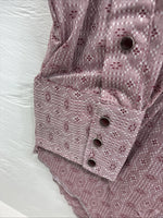 New Men’s Tem Tex Pink Designed Long Sleeve Pearl Snap 16 Large M-85
