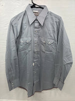 New Men’s Dee-Cee Gray Red Long Sleeve Pearl Snap 16 X 33 Large AA-82