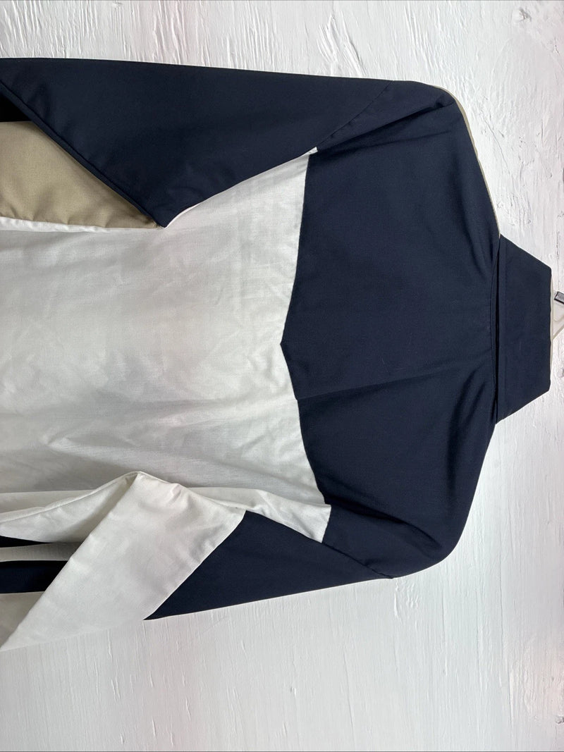 New Men’s Cowboy Threads Blue White Tan Long Sleeve Button Up Large Q-89
