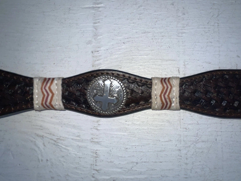 New Brown Genuine Leather Nocona Tooled And Pendent 24” Belt #N4414202 NN-76