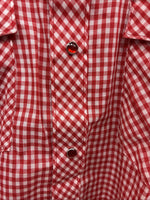 New Men’s Dickson Jenkins Red Checkered Long Sleeve Pearl Snap 16 Large AA-36