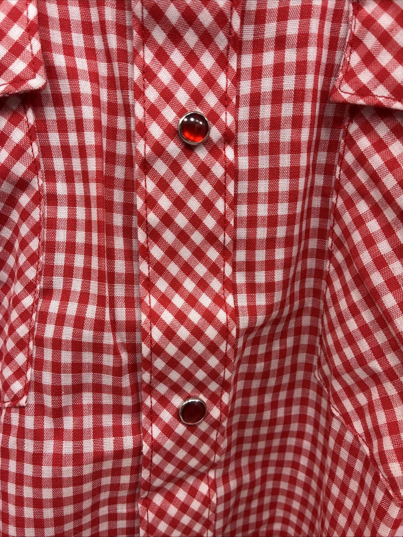 New Men’s Dickson Jenkins Red Checkered Long Sleeve Pearl Snap 16 Large AA-36