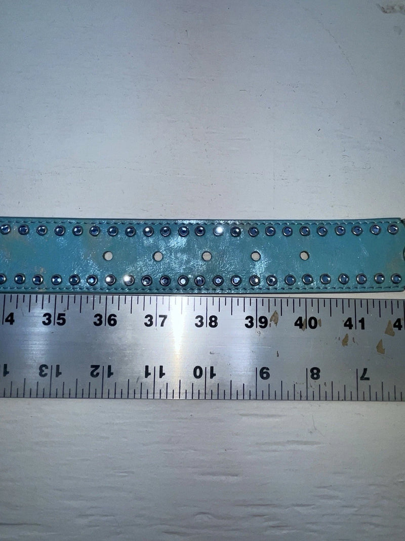 New Blue Genuine Leather 3D Blue Bling 38” Belt #667 JJ-90