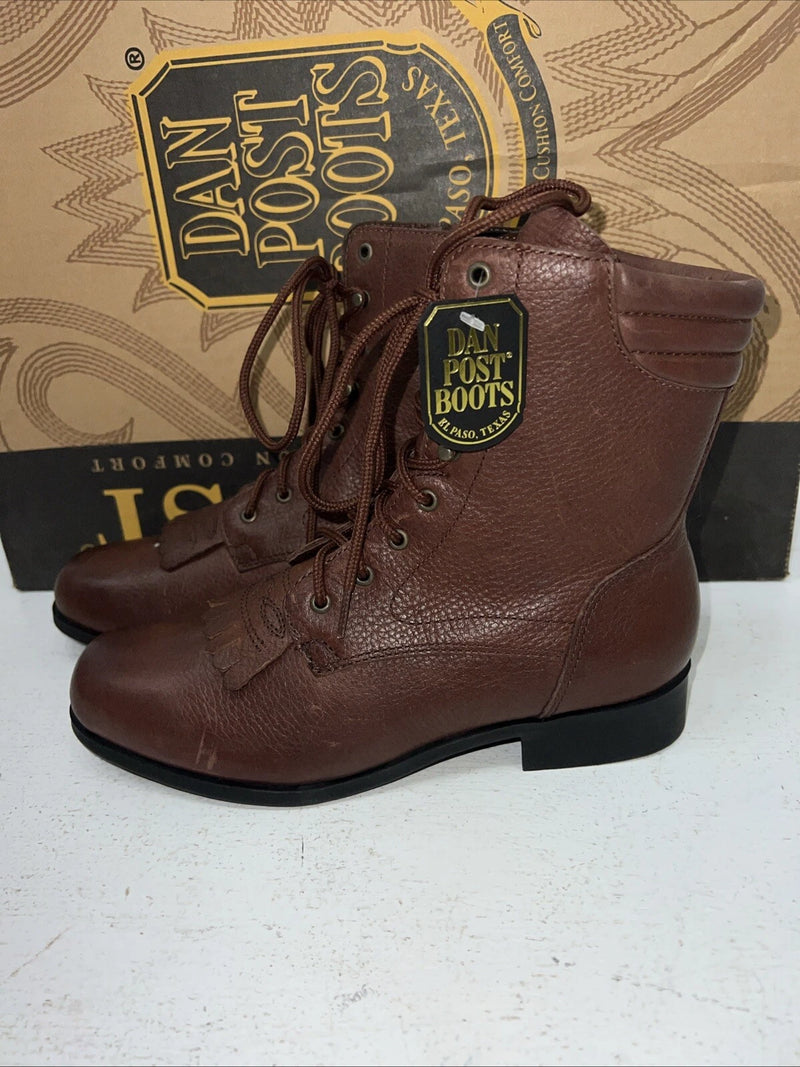 New Women’s Brown Lace Up Dan Post Acme Cowboy Boots. 00852 6.5 6 1/2 M. 18-14