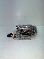 New Brown Genuine Leather Nocona Silver Bling Cross L Belt #N3487402 Z-81