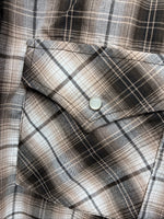 New Men’s ELY Cattleman Brown Plaid Long Sleeve Pearl Snap XL O-42