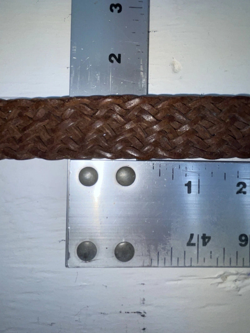 New Brown Genuine Leather Braided 26” Belt JJ-111