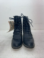 New Mens Navy Lace Up Texas Brand Cowboy Boots. 4445 7.5 7 1/2 M. 1-62
