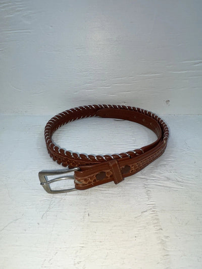 New Brown Genuine Leather Tex Tan Weaved 30” Belt #02/4564 JJ-121
