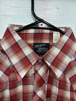 New Men’s Champion Westerns Red Plaid Long Sleeve Pearl Snap 16 X 35 Large Q-84