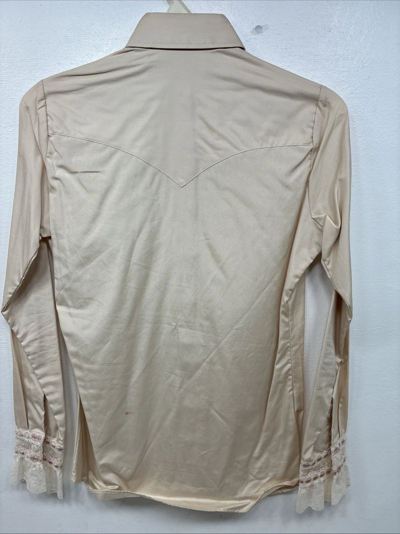 New Women’s H Bar C Designed Tan Long Sleeve Bottom Up Side 30 TT-17