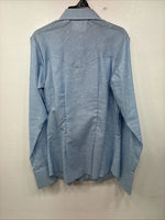 New Kids Dan River Blue Deigned Long Sleeve Pearl Snap Size 8 LL-62
