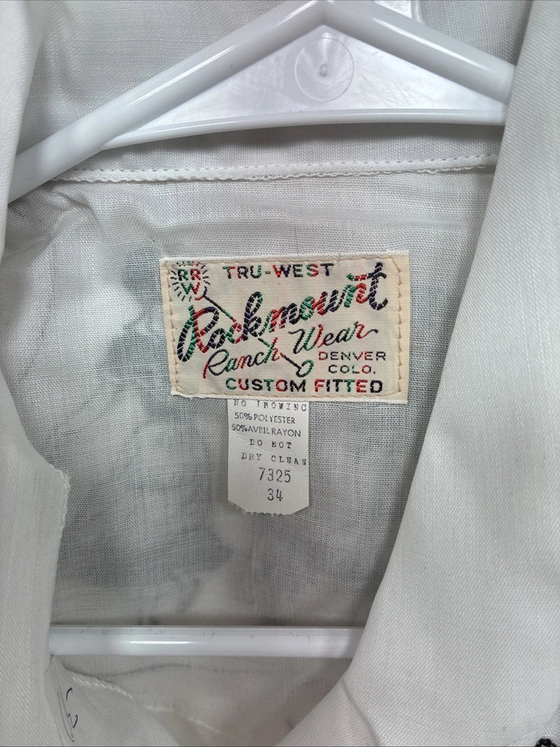 New Women’s Rockmount White Long Sleeve Pearl Snap Size 34 LL-20