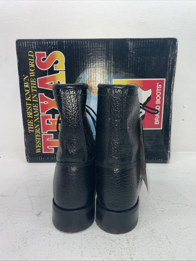 New Men’s Black Lace Up Texas Brand Cowboy Boots.  8770 10 D. 6-69