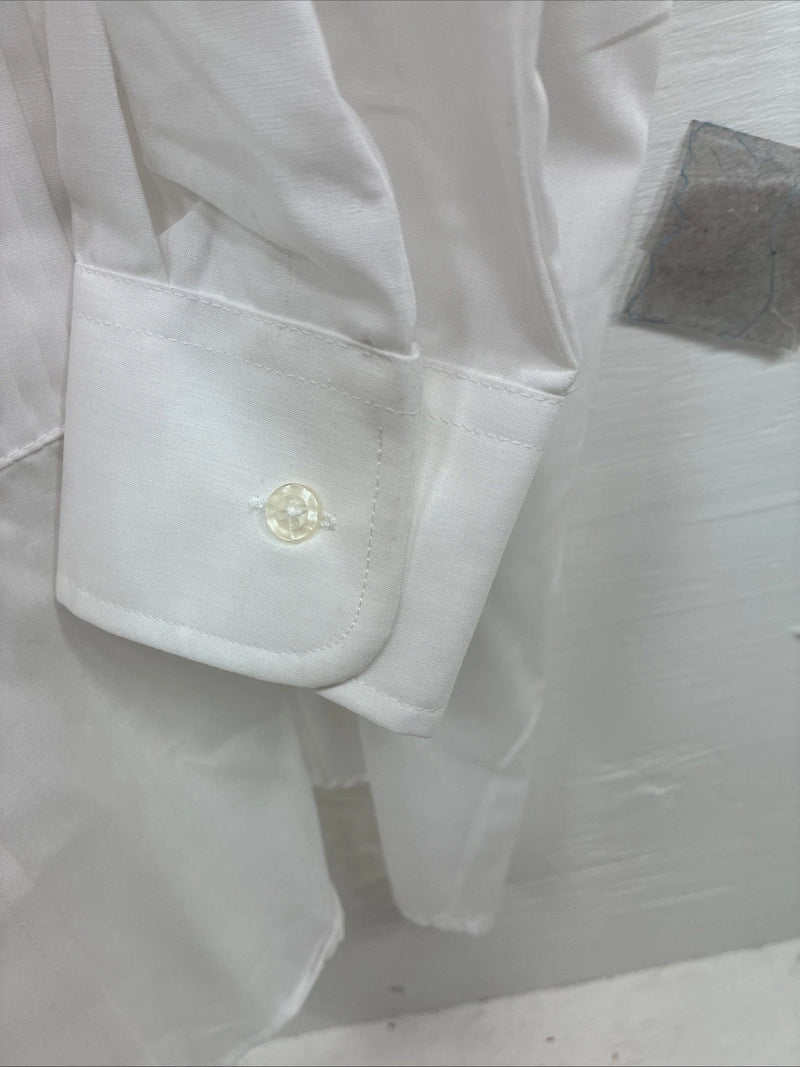 New Classix White Long Sleeve Button Up English Shirt 15-15.5 Medium AA-23