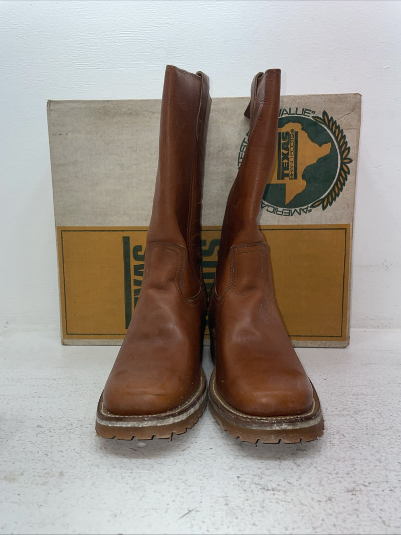 New Men’s Brown Texas Brand Cowboy Boots. M 302 9 D. 4-126