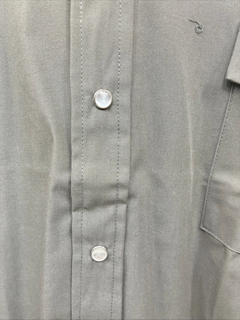 New Men’s ELY Cattleman Dark Siege Green Short Sleeve Pearl Snap 18.5 2XL M-28