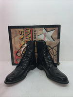 New Men’s Black Lace Up Texas Brand Cowboy Boots. 8850 10.5 10 1/2 D. 6-34