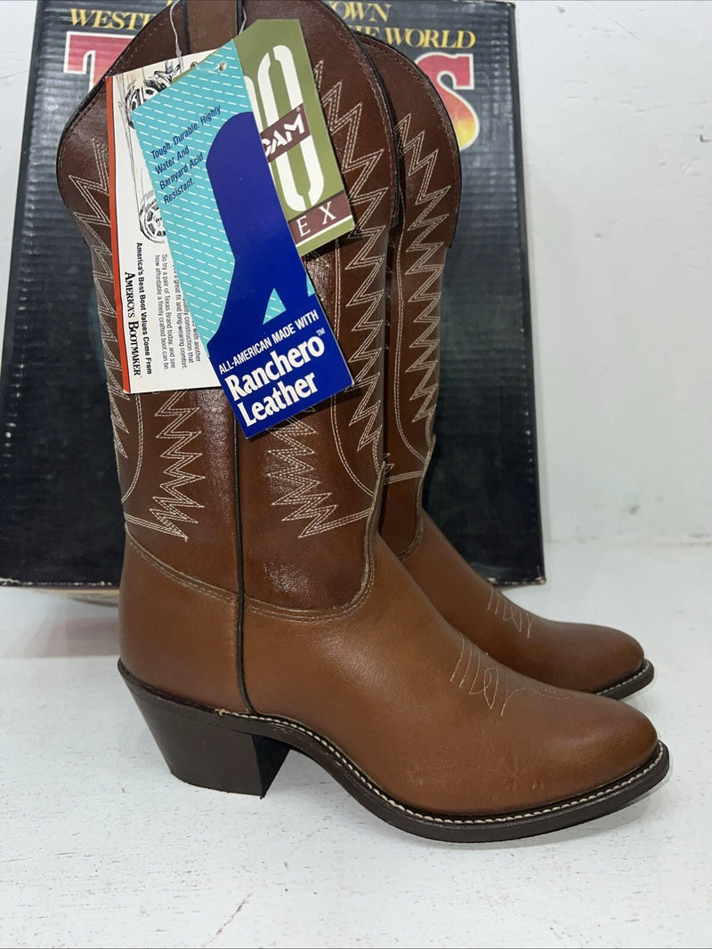 New Women’s Brown Texas Brand Cowboy Boots. 4501 6.5 6 1/2 M. 19-108