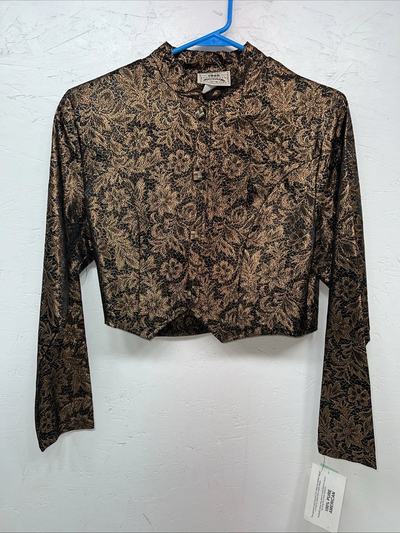 New Women’s 1849 Authentic Ranchwear Gold Western Show Short Jacket Small G-506