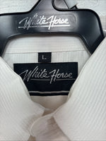 New Kids White Horse White Long Sleeve Pearl Snap Large CC-102