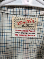New Men’s Tem Tex White Strip Long Sleeve Button Up Small J-70