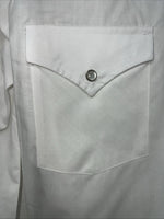 New Men’s ELY Diamond White Long Sleeve Pearl Snap Small A-203