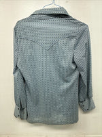 New Women’s Panhandle Slim Blue Design Half Zip Long Sleeve Size 38 YY-9