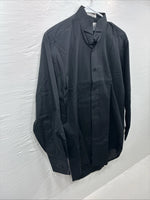 New Classix Black Long Sleeve Button Up English Shirt 14-14.5 Small X-98
