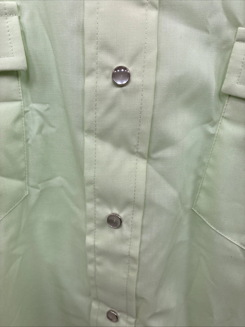 New Women’s Western Shirt Green Plaid Long Sleeve Pearl Snap 16 XL CC-94