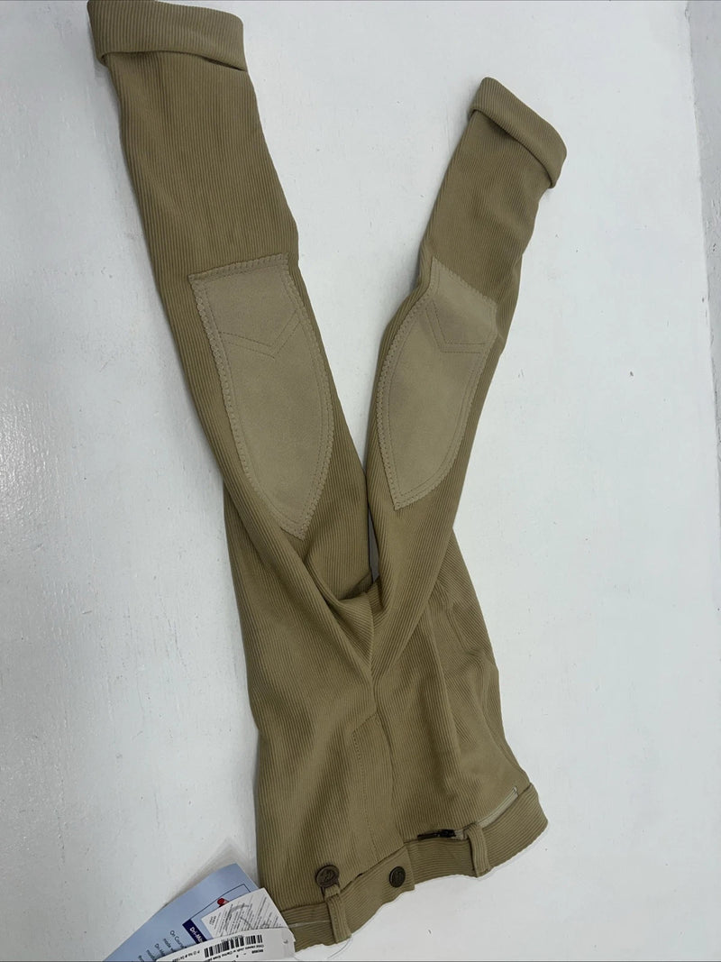 New Children’s Sport Riders Tan Clarino Knee Patch English Breeches. 6 A-146