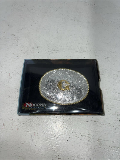 New Women’s Nocona Gold Silver “G” Belt Buckle. 37572-G A-115