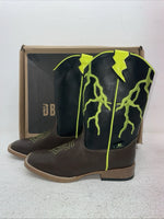 New Youth Brown DBL Barrel Cowboy Boots. 4475802 5.5 5 1/2. 2-100