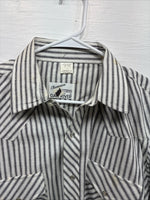 New Men’s Champion Western White Gray Stripe Long Sleeve Pearl Medium E-75