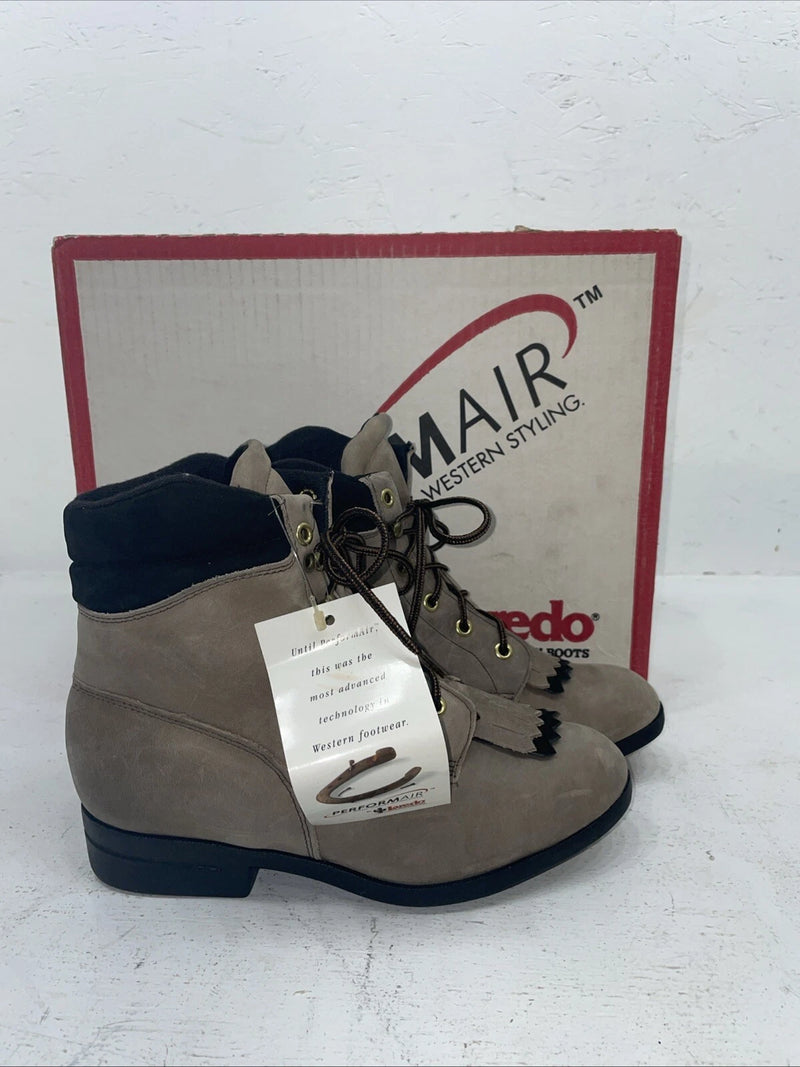 New Women’s Grey Lace Up Laredo Cowboy Boots. 28 344 7 M. 18-94