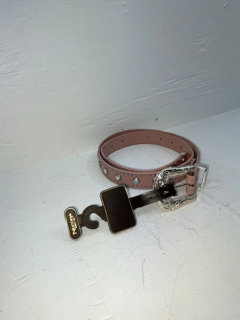 New Pink Genuine Leather Nocona Silver Bling 34” Belt #4420430 JJ-33
