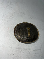 New Children’s Western Productions Copper Gold “I” Oval Belt Buckle. GM13 F-21