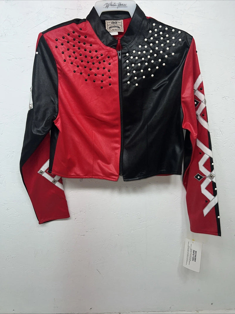 New Women’s 1849 Authentic Ranchwear Red Black Short Show Jacket Medium WW-25