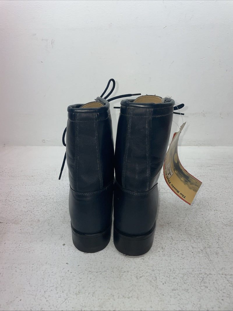 New Mens Navy Lace Up Texas Brand Cowboy Boots. 4445 7.5 7 1/2 M. 1-62