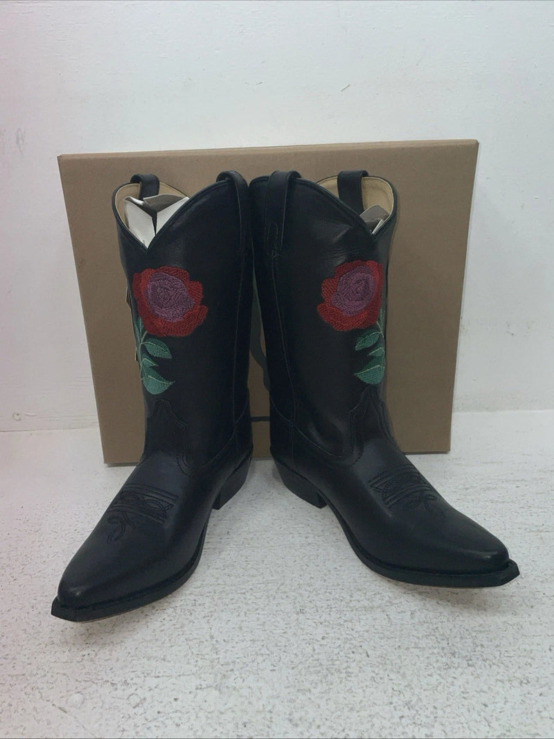 New Youth Black Smoky Mountain Cowboy Boots. 3688 Y 4.5 4 1/2. 22-116