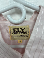 New Men’s ELY Cattleman Pink Stripe Short Sleeve Pearl Snap 19 3XL H-39